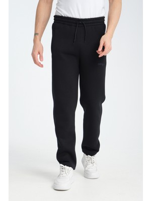 RDR-X Erkek Lacivert 3 Iplik Rahat Kesim Düz Paça Kışlık Eşofman Altı