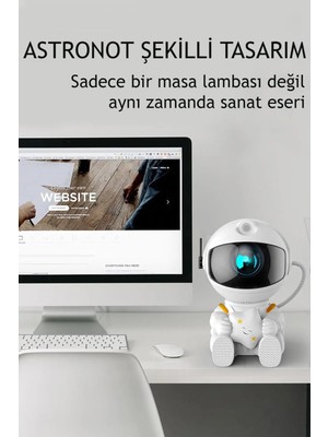 Krizantem Çocuk Odası-Balkon Kamp Astronot Yıldızlı Işıklı Kumandalı Galaksi Samanyolu Projeksiyon Gece Lambası