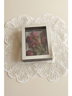 Verda Çerçeve 15 x 20 x 5  cm   Siyah-Gümüş Anı Çerçevesi! Yeni Moda Çiçek Anı Çerçevesi!