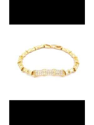 Altın Kaplama Zirkon Taşlı Kadın Bileklik