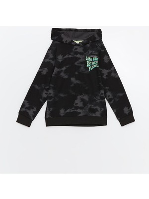 LC Waikiki Lcw Kids Baskılı Kapüşonlu Erkek Çocuk Sweatshirt