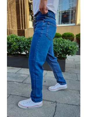 Ceza Denim Erkek Boyfriend Rahat Kalıp Mavi Pantolon (F-140)