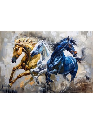 Aden Dekoratif Atlar Kanvas Tablo