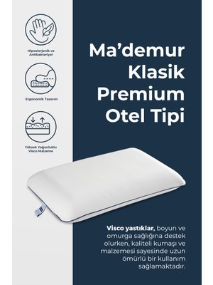 MADEMUR Klasik Yüksek Otel Visco Yastık 60X40X15 cm