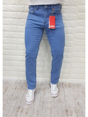 Ceza Denim Erkek Slim Fit Açık Mavi Esnek Likralı Kot Pantolon (508)