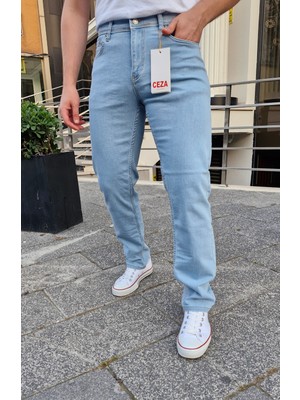 Ceza Denim Erkek Slim Fit Buz Mavi Esnek Likralı Kot Pantolon