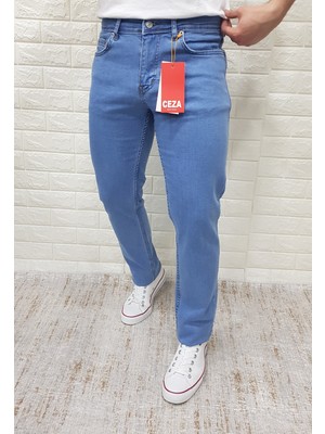 Ceza Denim Erkek Slim Fit Açık Mavi Esnek Likralı Kot Pantolon (508)