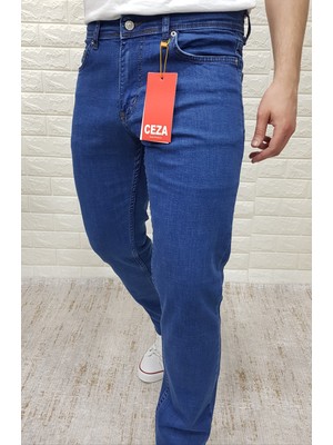 Ceza Denim Erkek Slim Fit Koyu Mavi Esnek Likralı Kot Pantolon (506)