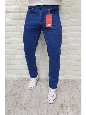 Ceza Denim Erkek Slim Fit Koyu Mavi Esnek Likralı Kot Pantolon (506)