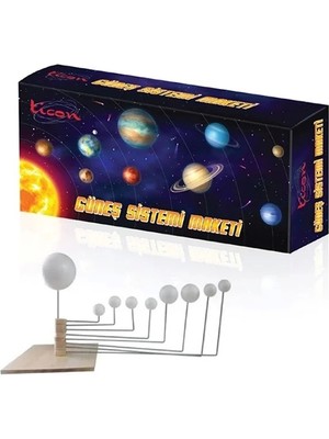 Ticon Güneş Sistemi Maketi Gezegenler Seti 10 Parça Beyaz Renkli Eğitici Model