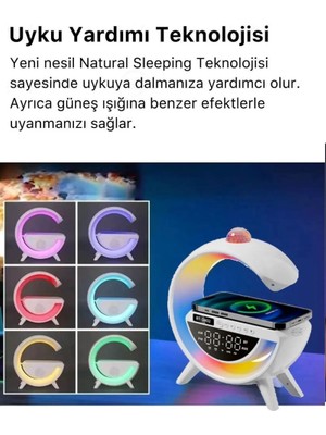 Krizantem Masa Lambası Bluetooth Hoparlör LED G Gece Lambası Hızlı Şarj Aleti Telefon Kablosuz