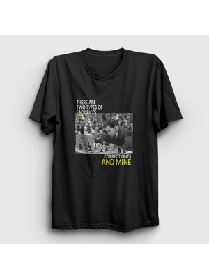 Presmono Unisex Siyah Mikhail Tal V2 Büyükusta Satranç T-Shirt