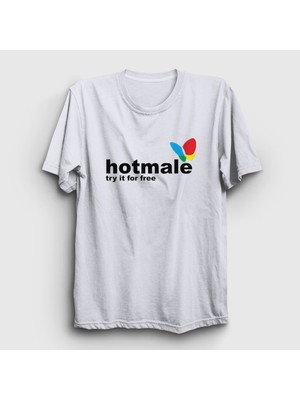 Presmono Unisex Beyaz Hotmale Try It For Free T-Shirt