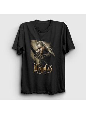 Presmono Unisex Siyah Legolas Yüzüklerin Efendisi The Lord Of The Rings T-Shirt