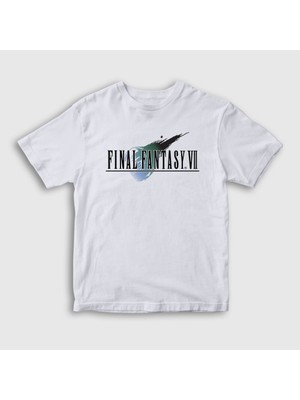Presmono Unisex Çocuk Beyaz Logo Final Fantasy Vii T-Shirt