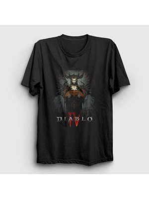 Presmono Unisex Siyah Lilith Oyun Diablo IV 4 T-Shirt