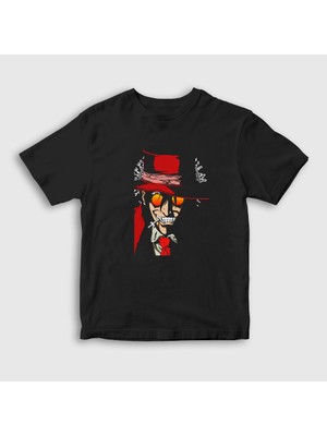 Presmono Unisex Çocuk Siyah Alucard Anime Hellsing T-Shirt