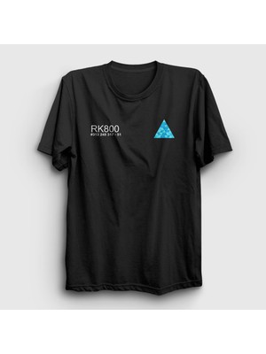 Presmono Unisex Siyah Connor Rk800 Detroit Become Human Oyun T-Shirt