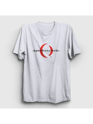 Presmono Unisex Beyaz Logo A Perfect Circle T-Shirt