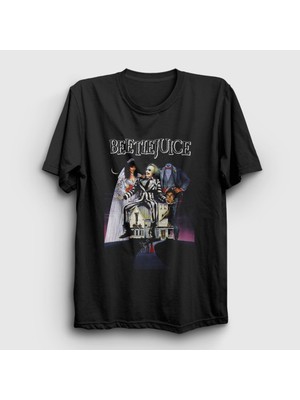 Presmono Unisex Siyah Poster Tim Burton Film Beetlejuice T-Shirt