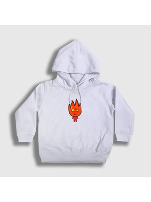 Presmono Unisex Çocuk Beyaz Ateş ve Su Oyun Fireboy Sevgili Kapüşonlu Sweatshirt