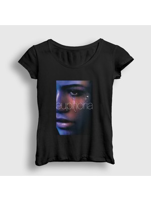 Presmono Kadın Siyah Zendaya Rue Dizi Euphoria T-Shirt