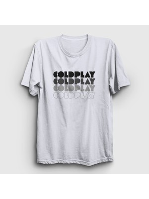 Presmono Unisex Beyaz Logo Coldplay T-Shirt