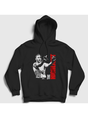 Presmono Unisex Siyah Finger Ufc Mma Justin Gaethje Kapüşonlu Sweatshirt
