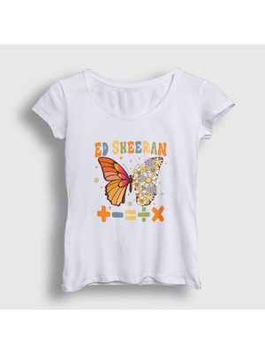 Presmono Kadın Beyaz Mathematics Müzik Ed Sheeran T-Shirt