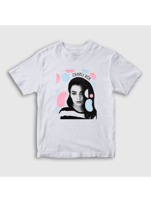 Presmono  Çocuk Beyaz Spots Charli Xcx T-Shirt