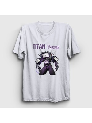 Presmono  Beyaz Titan Tvman Skibidi Toilet T-Shirt