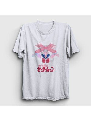 Presmono  Beyaz Serena Usagi V2 Sailor Moon Ay Savaşçısı T-Shirt