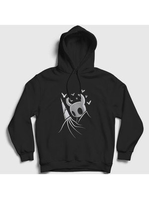 Presmono Unisex Siyah Nail Oyun Hollow Knight Kapüşonlu Sweatshirt