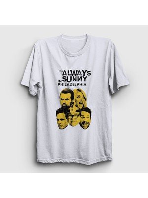 Presmono  Beyaz Cover It's Always Sunny In Philadelphia T-Shirt