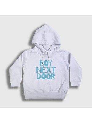 Presmono Unisex Çocuk Beyaz Logo K Pop Boynextdoor Kapüşonlu Sweatshirt