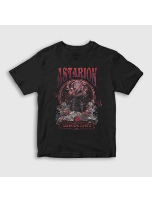 Presmono  Çocuk Siyah Astarion Vampire Oyun Baldur's Gate T-Shirt