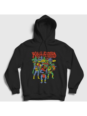 Presmono Unisex Siyah Band King Gizzard And The Lizard Wizard Kapüşonlu Sweatshirt