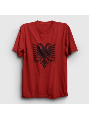 Presmono  Kırmızı Albania Arnavutluk Bayrağı T-Shirt