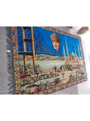 Tekno Trust Mustafa Kemal Atatürk, Boğazın Incisi, Ayasofya Cami Temalı, Kadife Duvar Halısı 174 X 119 Cm 10904