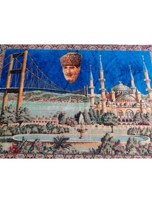 Tekno Trust Mustafa Kemal Atatürk, Boğazın Incisi, Ayasofya Cami Temalı, Kadife Duvar Halısı 174 X 119 Cm 10904