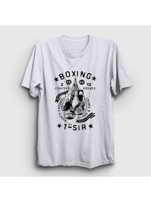 Presmono  Beyaz Boxing Ufc Mma Hediye Boksör Boks T-Shirt
