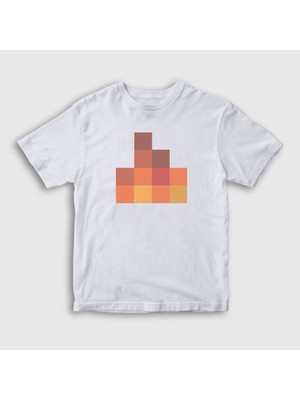 Presmono  Çocuk Beyaz Sapnap Flame Alev Ateş Minecraft T-Shirt