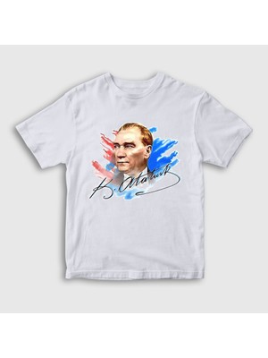 Presmono  Çocuk Beyaz 19 Mayıs 29 Ekim 23 Nisan Imza Atatürk T-Shirt