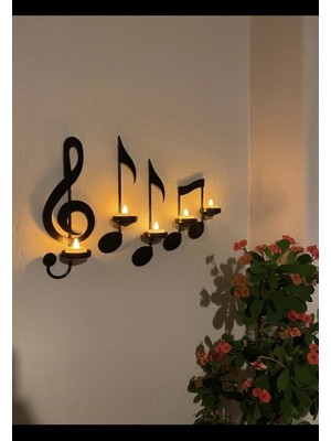 Tekno Trust Sol Anahtarı Tasarımlı Notalı Demir Mumluk Seti