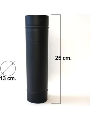 Vav Mühendislik 25 cm Mat Siyah Emaye Soba Borusu (Şömine Için Uygun) 1.kalite
