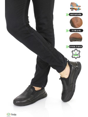 Forelli Erkek Yumuşak  Deri Ortopedik Bağcıksız Günlük Ayakkabı F24/CM46603