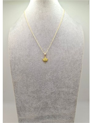 Han Ticarethane Altın Renk Asma Yaprağı Model Kolye