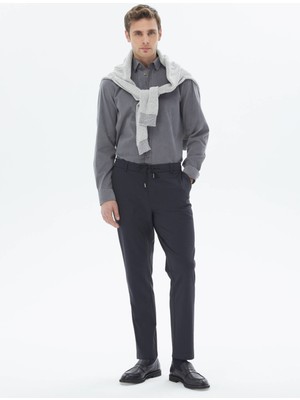 Kip Lacivert Örme Jogging Fit Casual Pantolon