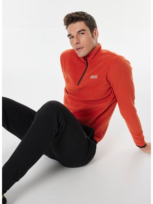 Discovery Expedition Düz Kiremit Erkek Polar Sweatshırt D4WM-SWT3993