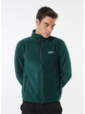 Discovery Expedition Düz Koyu Yeşil Erkek Polar Sweatshırt D4WM-SWT3994
